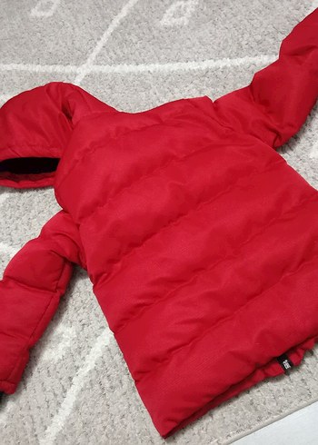 çocuk Kırmızı Fermuarlı fulla marka içi kürklü Kışlık Mont - Görsel 2