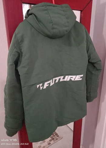 Erkek Çocuk Yeşil Fermuarlı Street Wear Mont - Görsel 2