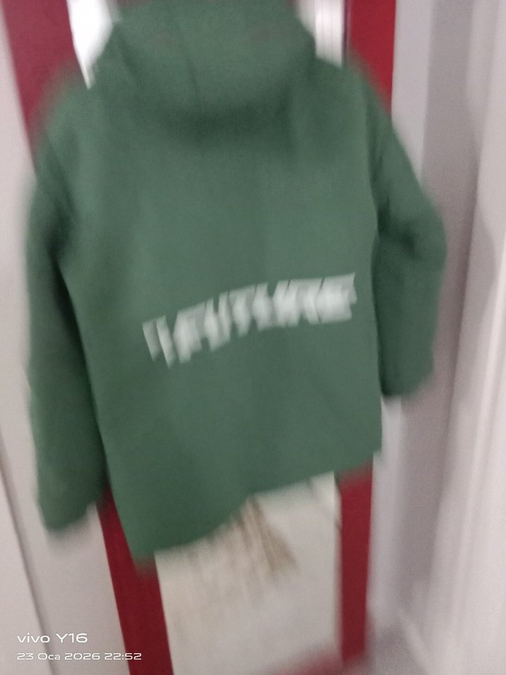 Erkek Çocuk Yeşil Fermuarlı Street Wear Mont - Görsel 3