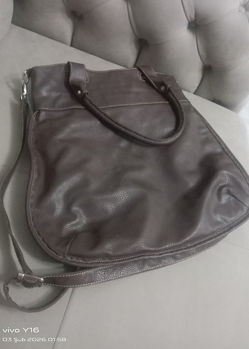 dolce Gabbana kahverengi deri derin çanta - Görsel 3