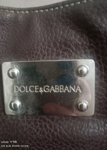 dolce Gabbana kahverengi deri derin çanta - Görsel 4