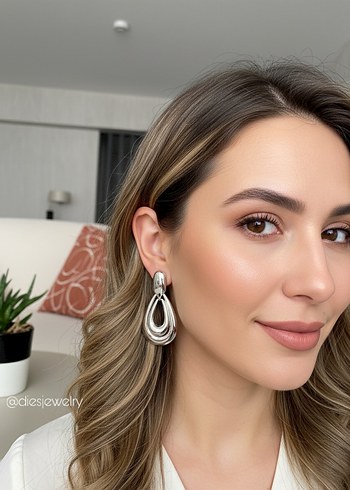 Water Drop Model Çelik Küpe - Görsel 2