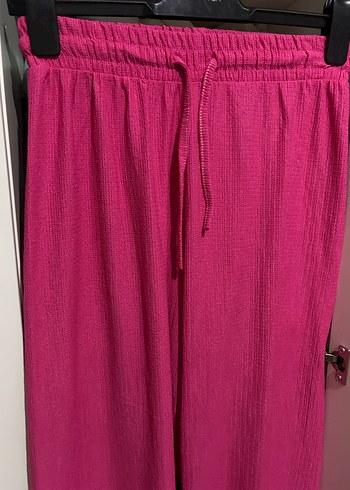 Pembe Pilili Bol Kesim Kadın Pantolon - Görsel 2