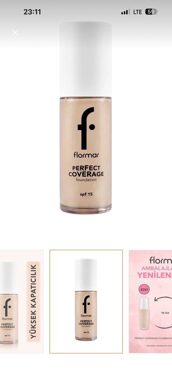 Flormar Perfect Coverage Fondöten 105 Porcelain Ivory - Görsel 2