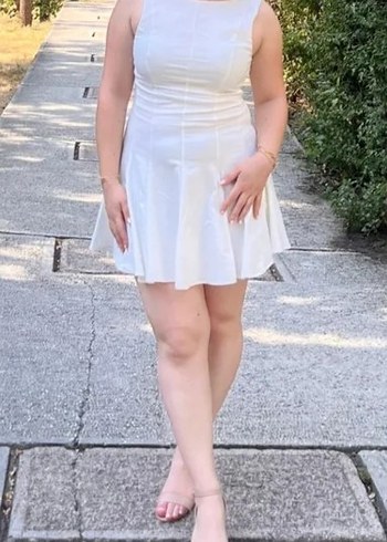 Bershka Beyaz Mini Elbise