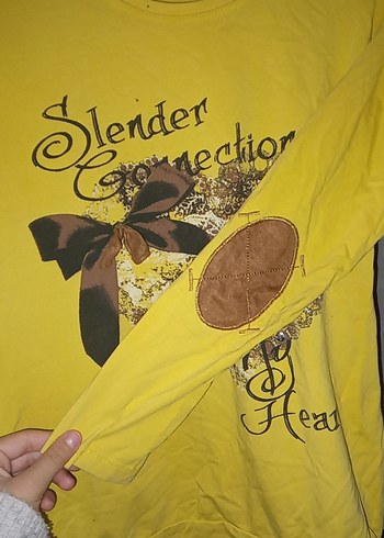 Sarı Baskılı Hamile Uzun Kollu Tişört - Görsel 3