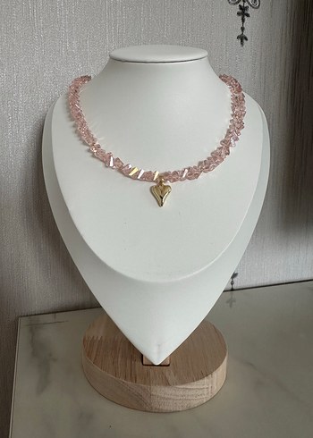 Beden pembe Renk Pembe Kristal Bohem Kadın Kolye