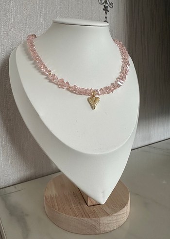 Beden Pembe Kristal Bohem Kadın Kolye