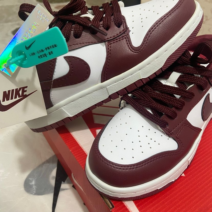 Bordo Nike Dunk Low Bağcıklı Spor Ayakkabı ( replika ) - Görsel 4
