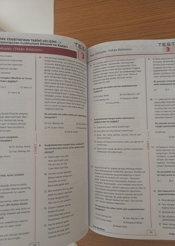 Limit Yayınları AYT Edebiyat Soru Bankası