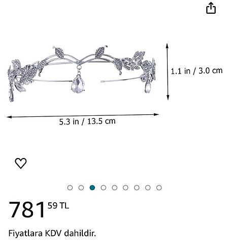  Beden gri Renk Taşlı taç