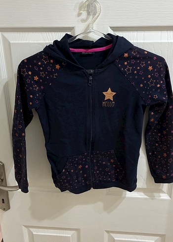 Nakışlı Kapüşonlu Kız Sweatshirt