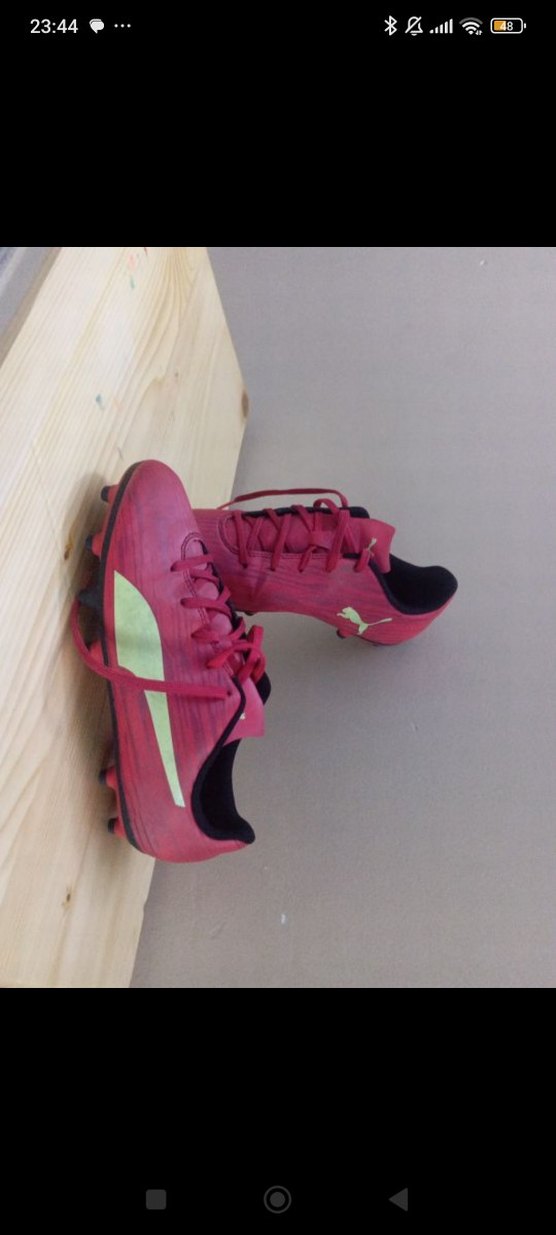 kırmızı bağcıklı Erkek  çocuk Futbol Ayakkabısı - Görsel 2