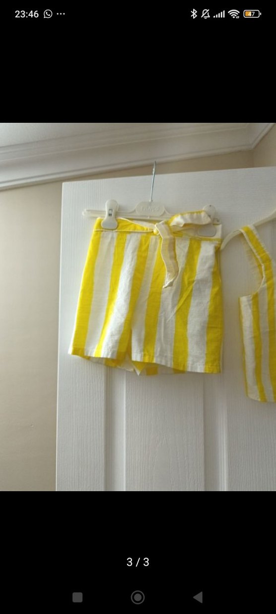 Sarı Çizgili kız çocuk Takımı - Görsel 3