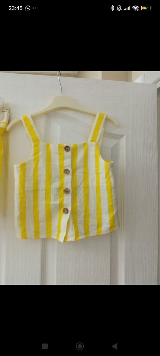 Sarı Çizgili kız çocuk Takımı - Görsel 2