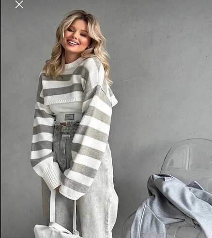 Oversize kısa kazak