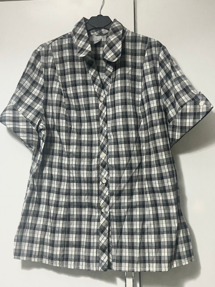 Gri Ekose Desenli Kısa Kollu Gömlek - Görsel 2