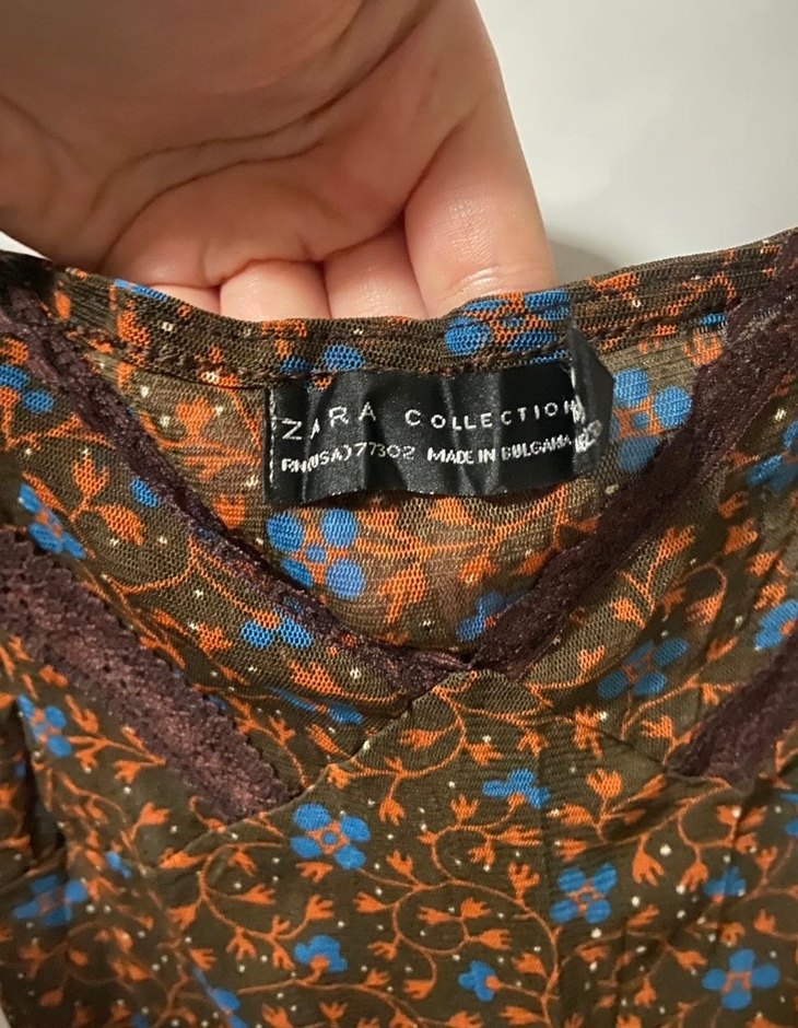 Dantel Detaylı V Yaka Kahverengi Bohem Elbise - Görsel 2