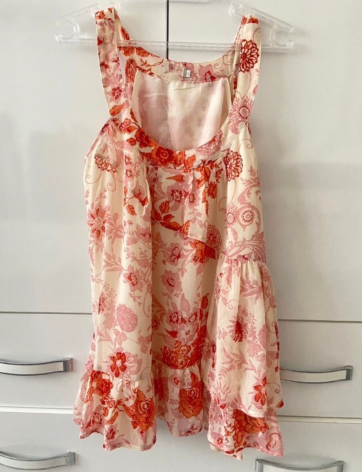 Pembe Çiçekli Fırfırlı Bluz - Görsel 3