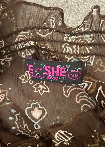 Dantel Detaylı Kahverengi Bohem Midi Kadın bluz - Görsel 4