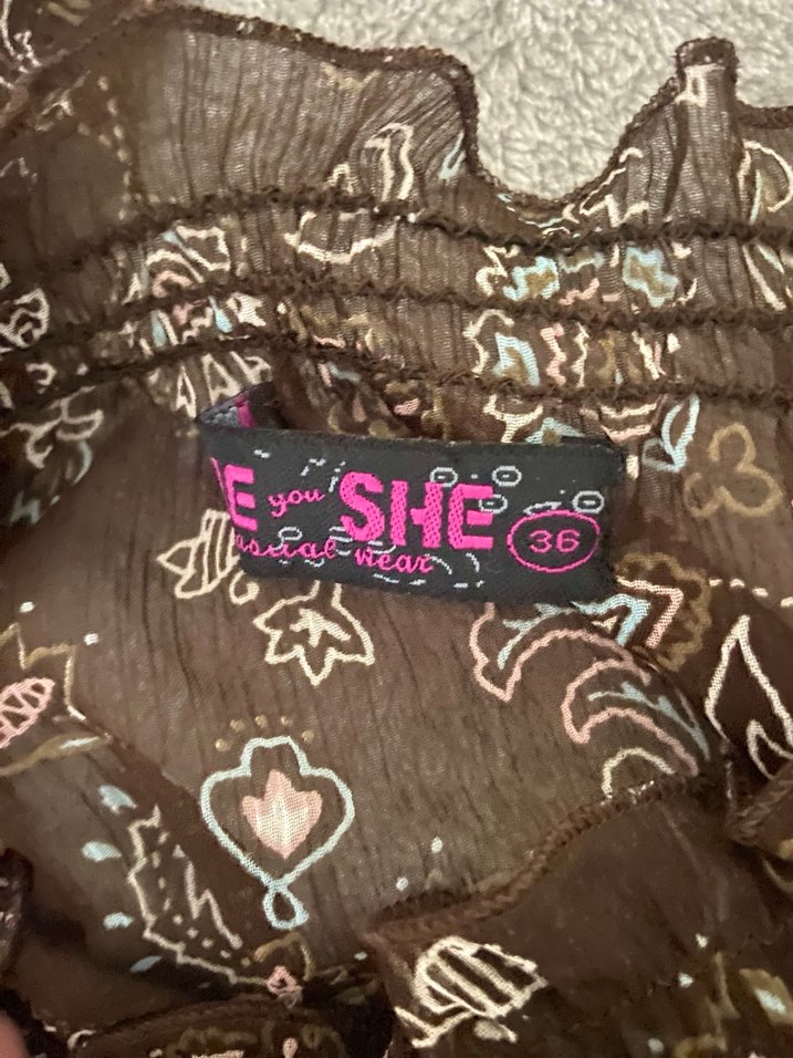 Dantel Detaylı Kahverengi Bohem Midi Kadın bluz - Görsel 4