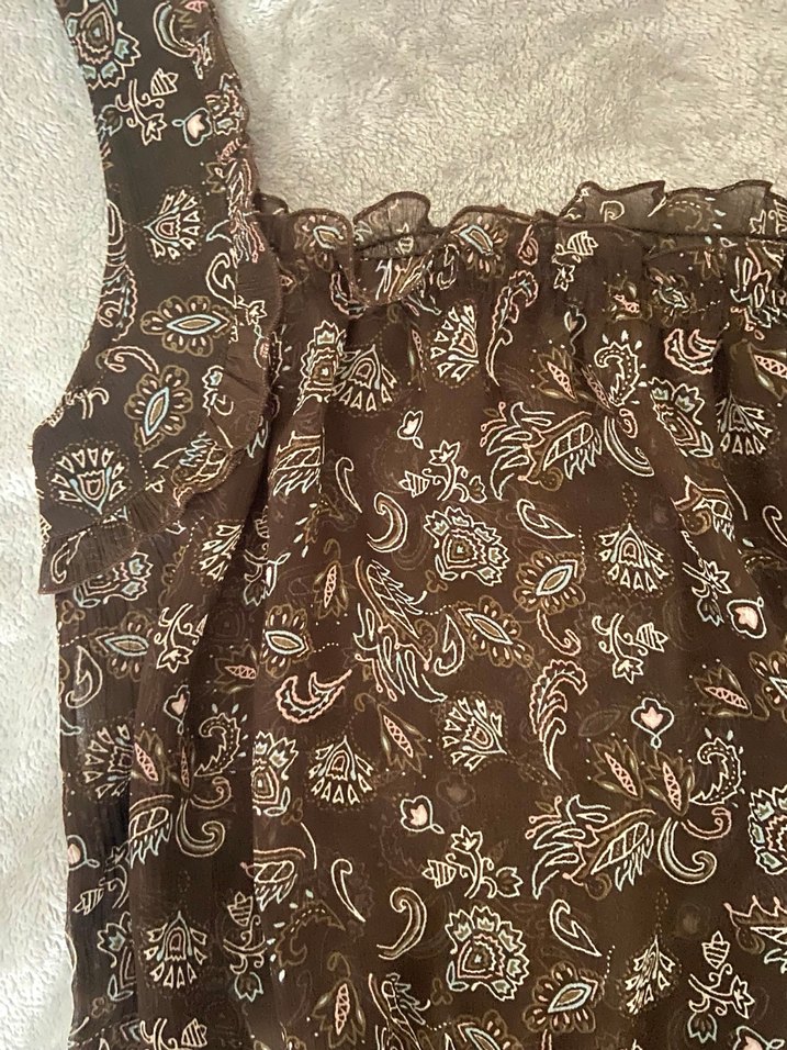 Dantel Detaylı Kahverengi Bohem Midi Kadın bluz - Görsel 3