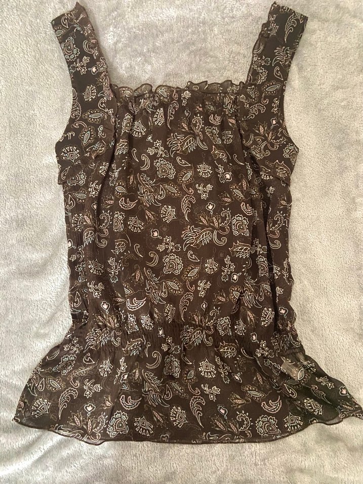 Dantel Detaylı Kahverengi Bohem Midi Kadın bluz - Görsel 2