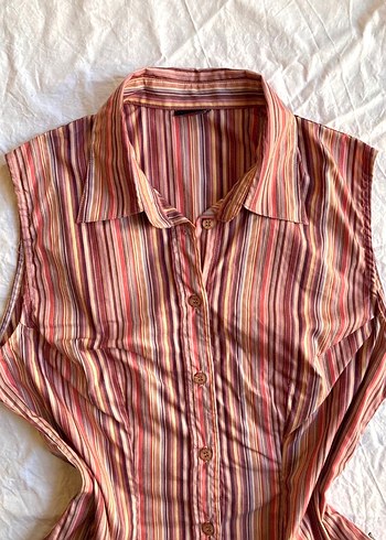 Kadın Çok Renkli Kolsuz Gömlek - Görsel 3