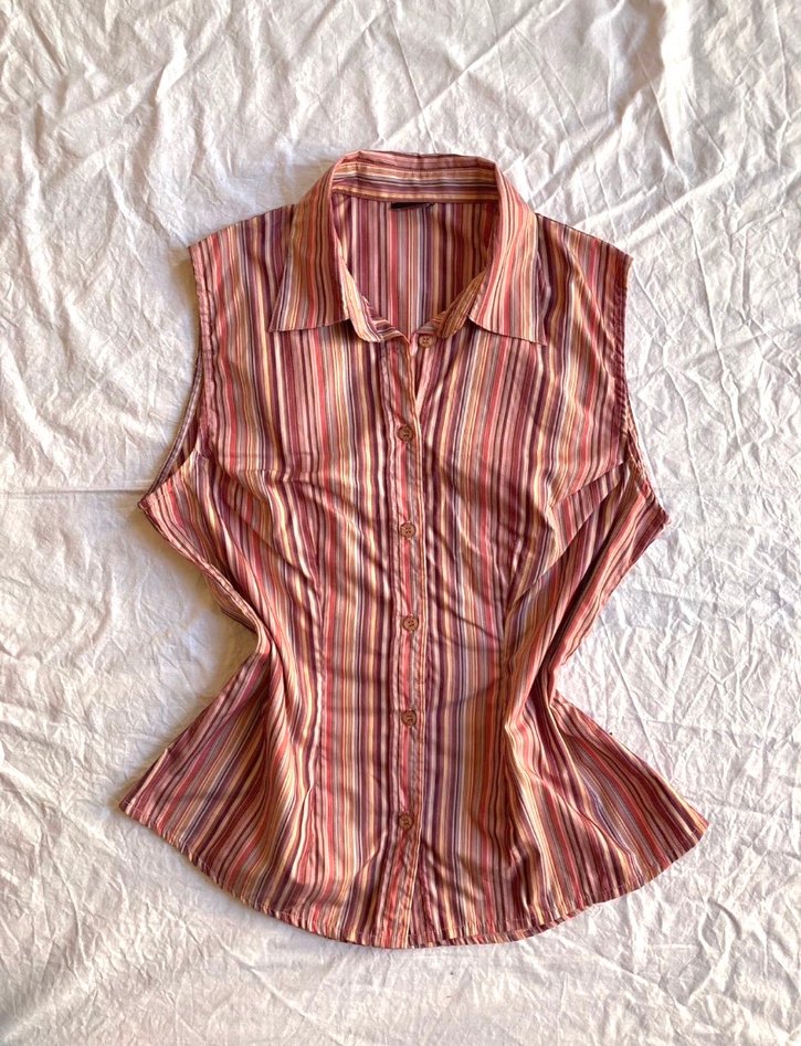 Kadın Çok Renkli Kolsuz Gömlek - Görsel 2