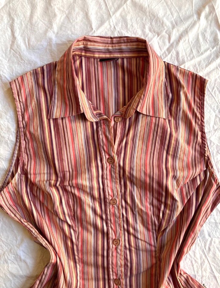 Kadın Çok Renkli Kolsuz Gömlek - Görsel 3