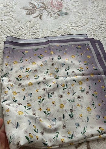 Mor Pastel Çiçekli Kadın Eşarp