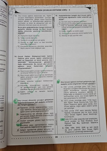 Okul Öncesi Öğretmenliği Çözümlü Soru Bankası - Görsel 6