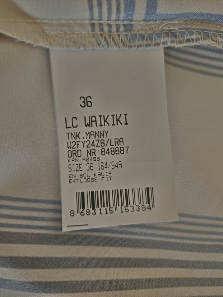 Düğmeli Çizgili Kadın Gömlek - Görsel 4