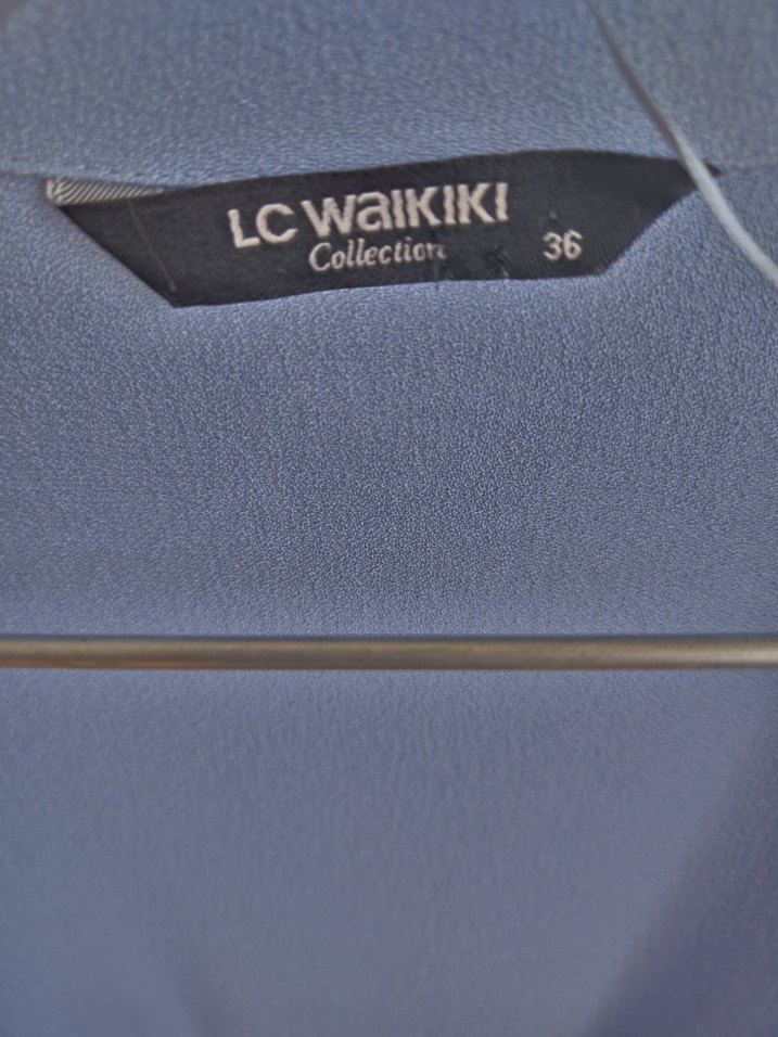 Uzun Mavi Kadın Ceket - Görsel 3