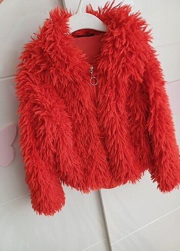 6 yaş pelus narciçegi kürklü kız çocuk ceket - Görsel 10