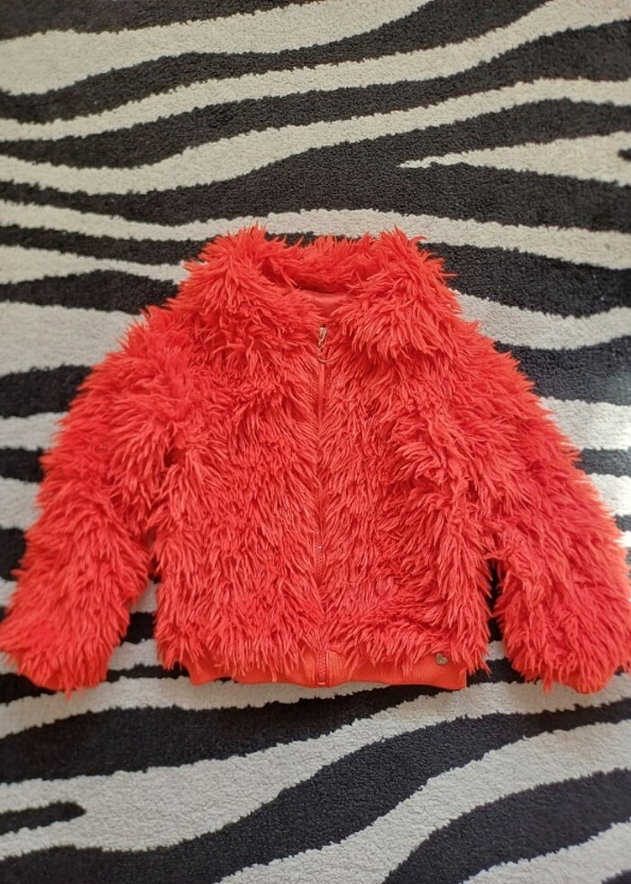 6 yaş pelus narciçegi kürklü kız çocuk ceket - Görsel 2