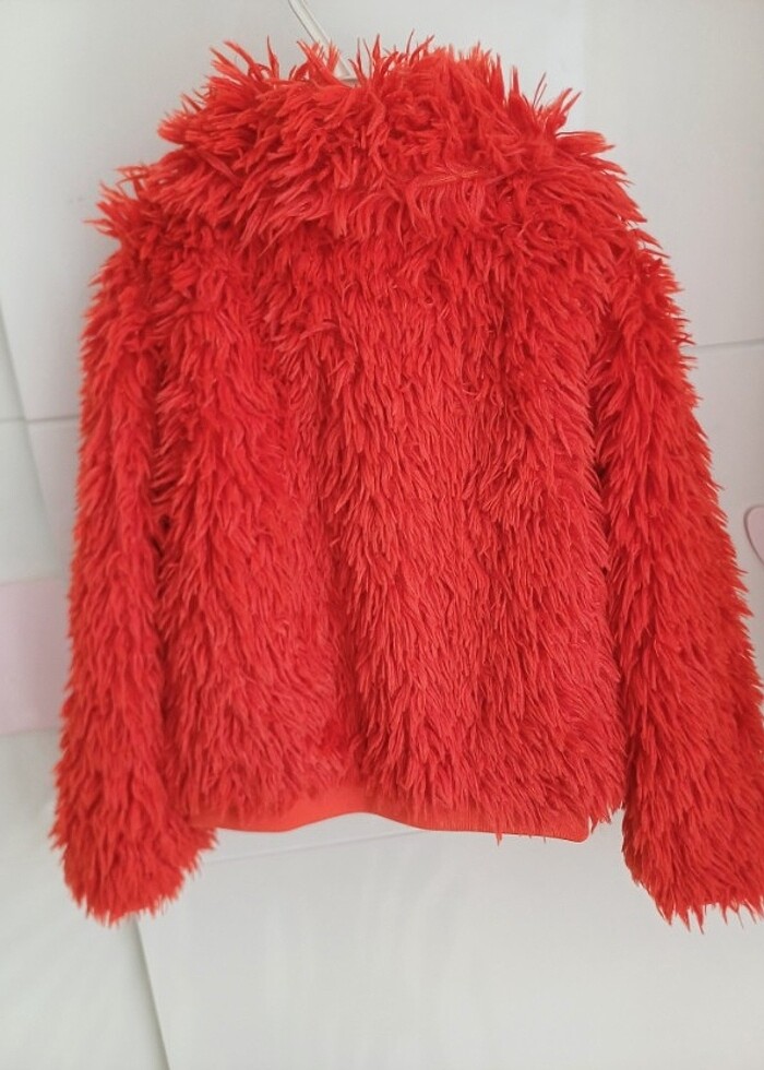 6 yaş pelus narciçegi kürklü kız çocuk ceket - Görsel 3