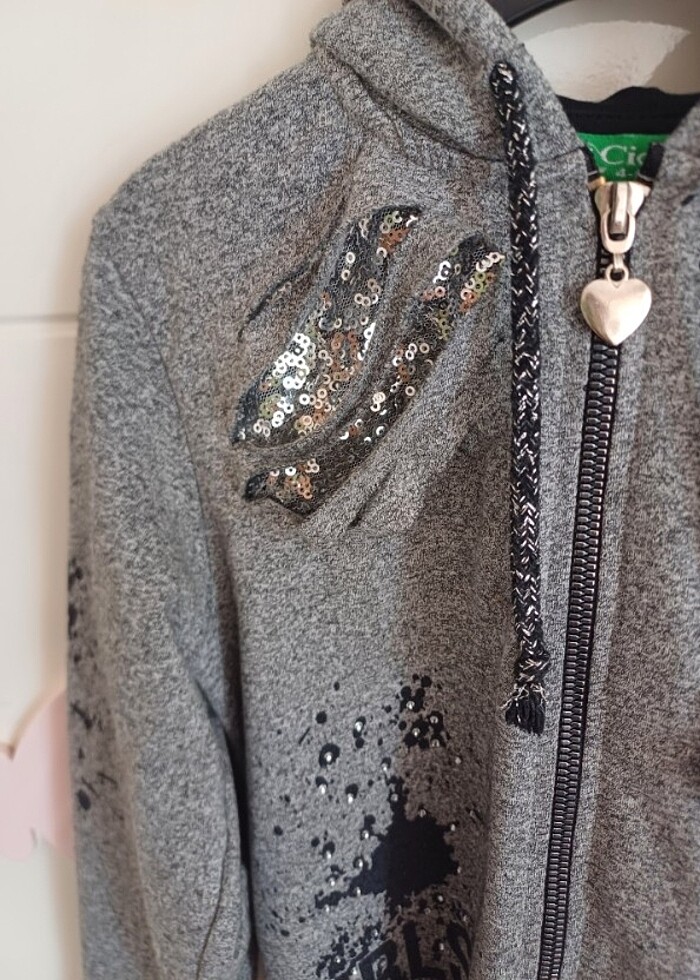 4-5 yaş cichlid kız çocuk sweatshirt  - Görsel 2