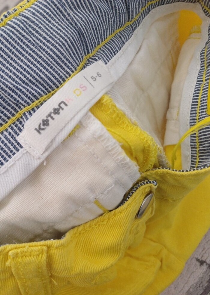 5-6 yaş sarı kız çocuk koton şort  - Görsel 4
