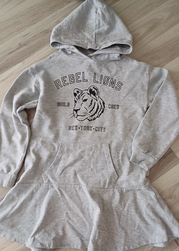 Gri kız çocuk Uzun Kollu mango Sweatshirt Elbise - Görsel 2