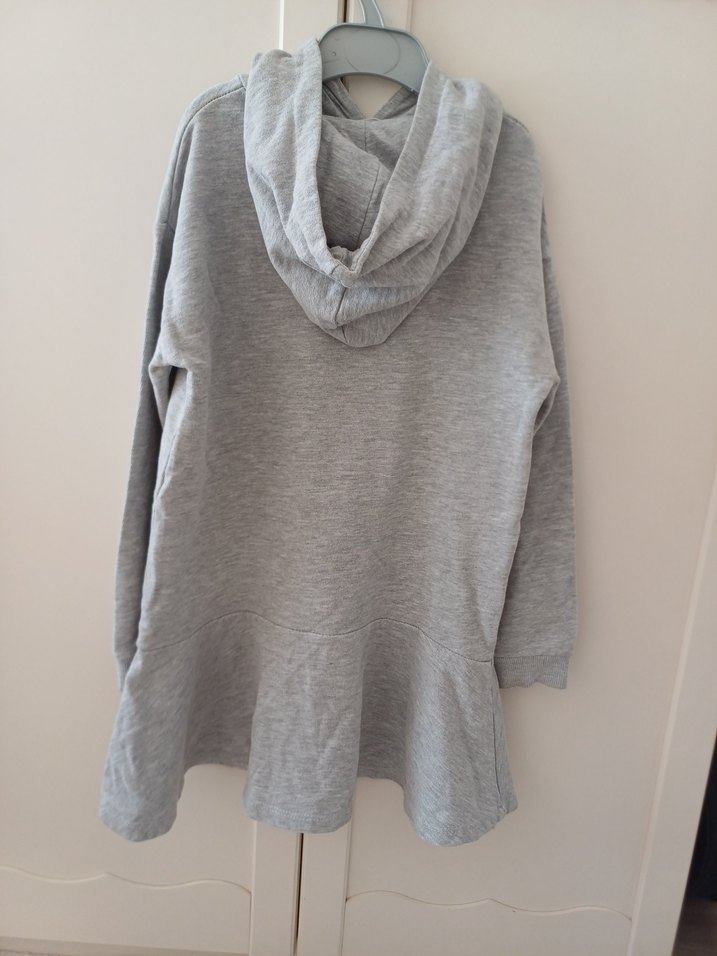 Gri kız çocuk Uzun Kollu mango Sweatshirt Elbise - Görsel 3