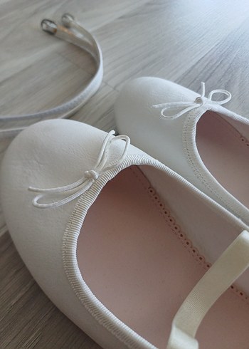 Kız Çocuk Beyaz Fiyonklu Babet Ayakkabı - Görsel 13