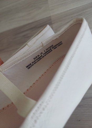 Kız Çocuk Beyaz Fiyonklu Babet Ayakkabı - Görsel 7