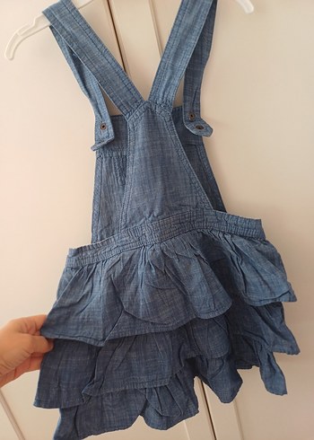 Kız Çocuk Kot Kumaş Fırfırlı Elbise H&M - Görsel 3