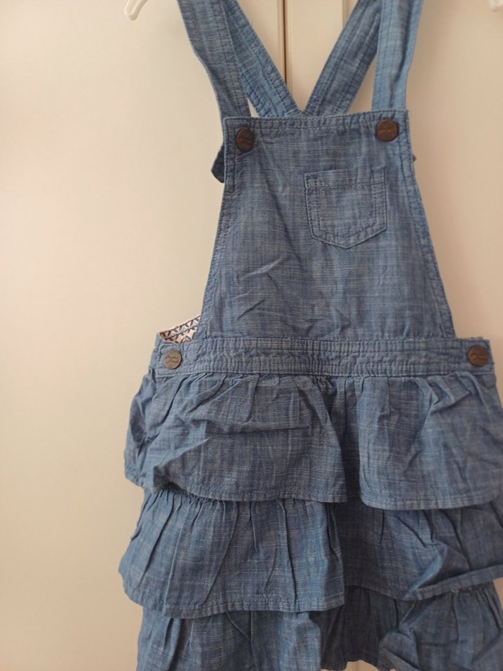 Kız Çocuk Kot Kumaş Fırfırlı Elbise H&M - Görsel 5