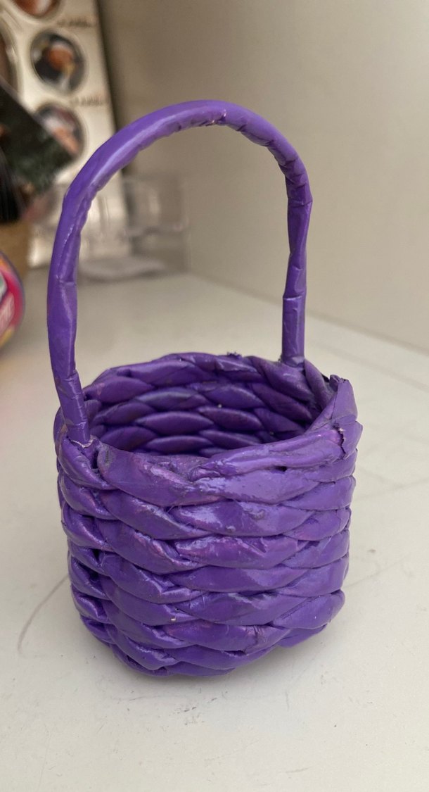 Mor Renkli Hasır Sepet mini - Görsel 2