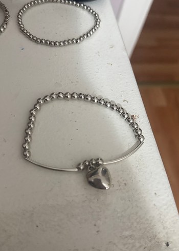 Gri  Boncuklu Kadın bileklik 4lü - Görsel 2