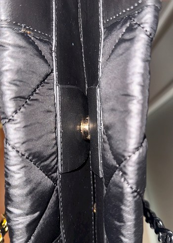 Zincir Detaylı Siyah Deri Kadın Çanta - Görsel 4