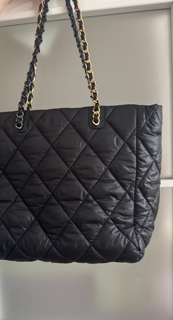 Zincir Detaylı Siyah Deri Kadın Çanta - Görsel 2