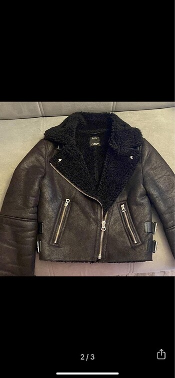 xs Beden siyah Renk Bershka biker mont